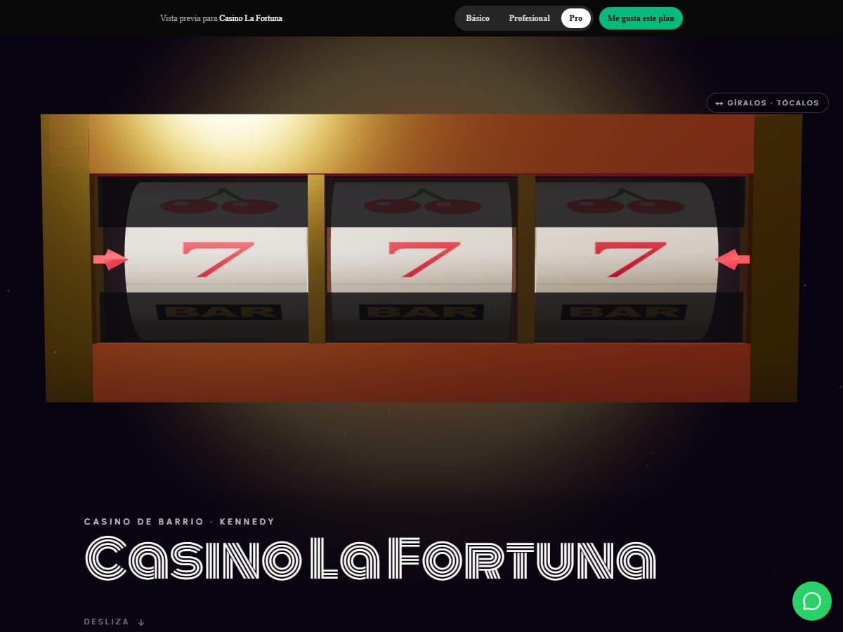 Página web real de Casino La Fortuna