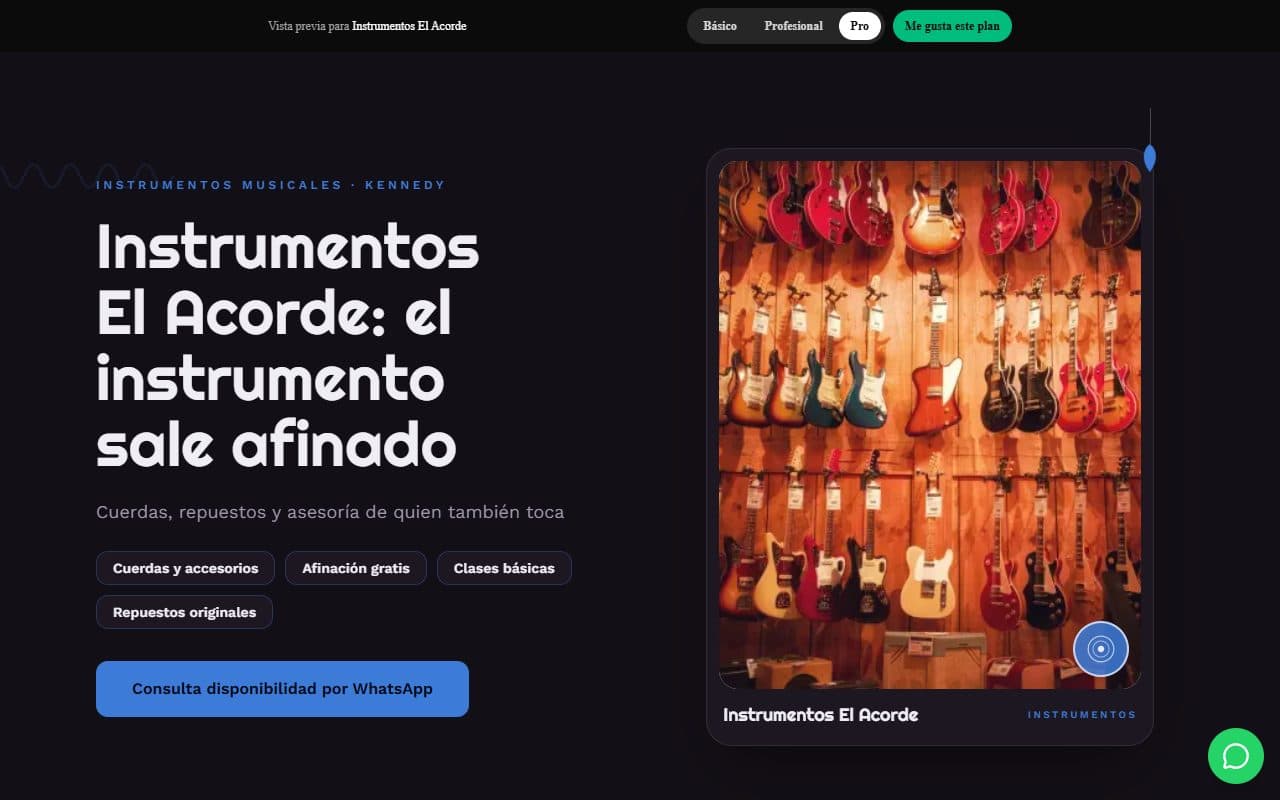 Página web real de Instrumentos La Afinación