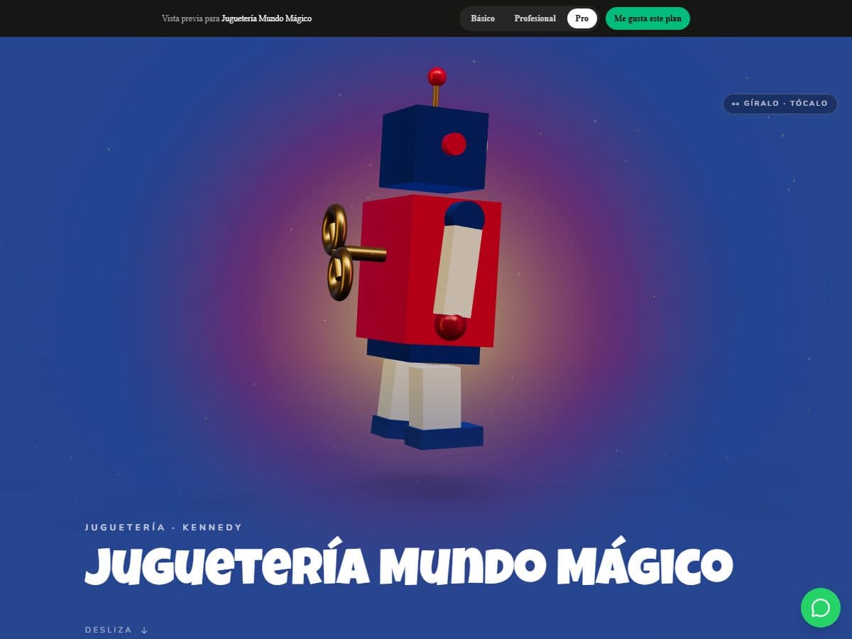 Página web real de Juguetería Mundo Mágico