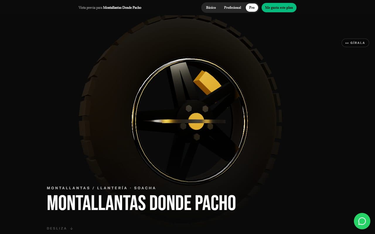 Página web real de Montallantas El Giro
