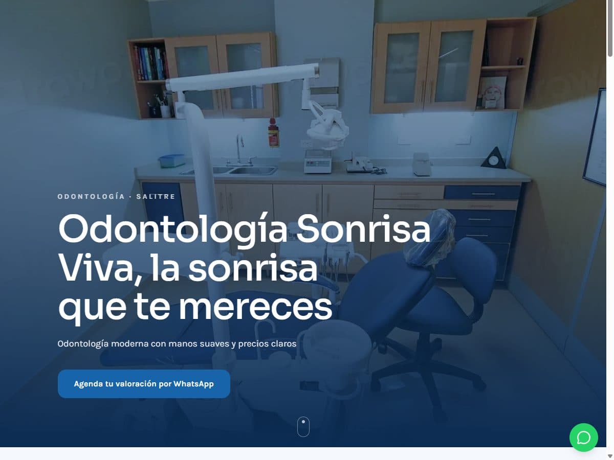 Página web real de Odontología Sonrisa Viva, abierta en el navegador