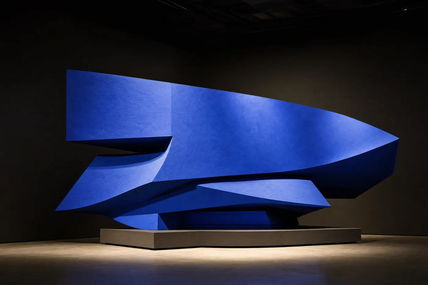 Obra conceptual Pliegue cobalto